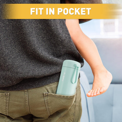 Exllena Small Water Bottle 10oz, Small Insulated Water Bottle for Hot&Cold Drinks, Water Bottle Purse with Carry Handle - 100% Leakproof Perfect for School, Travel...(Mint)