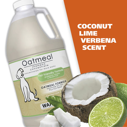 Wahl USA Dry Skin & Itch Relief Pet Shampoo for Dogs – Oatmeal Formula with Coconut Lime Verbena Scent - 64 Oz - Model 821004-050