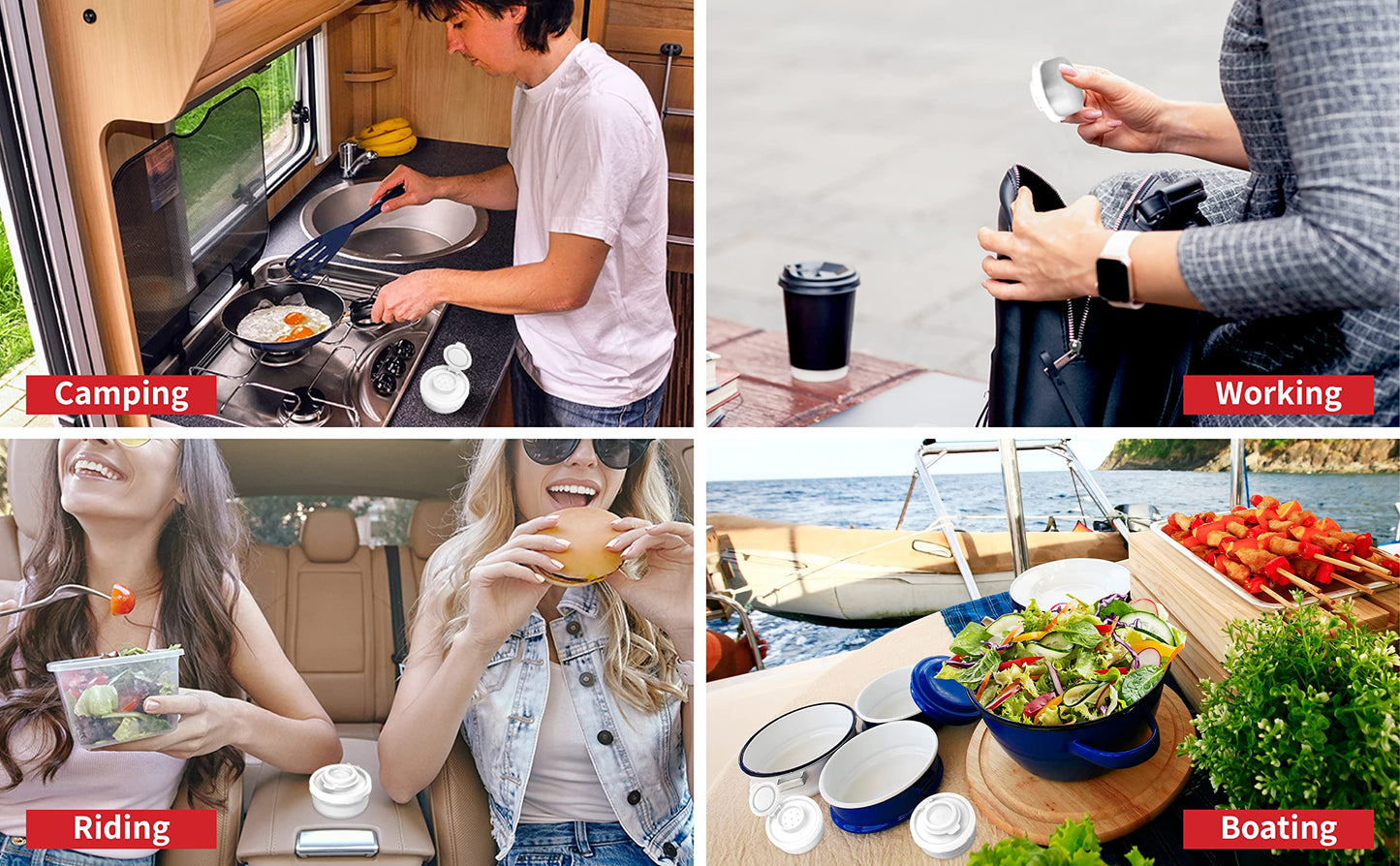 SIGNORAWARE Salt and Pepper Shakers Moisture Proof Mini Salt Shaker to go Camping Picnic Outdoors Kitchen Lunch Boxes Travel Spice Set Clear with colored lids Plastic Airtight Dispenser (Small,3 pack)