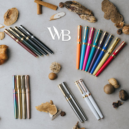 Wordsworth & Black Fountain Pen Set, Medium Nib, Includes 24 Ink Cartridges and Ink Refill Converter, Gift Case, Journaling, Calligraphy, Smooth Writing Pens [Black Gold], Perfect for Men and Women