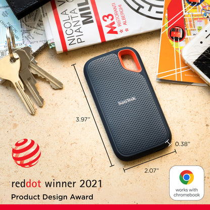 SanDisk 4TB Extreme Portable SSD - Up to 1050MB/s, USB-C, USB 3.2 Gen 2, IP65 Water and Dust Resistance, Updated Firmware - External Solid State Drive - SDSSDE61-4T00-G25