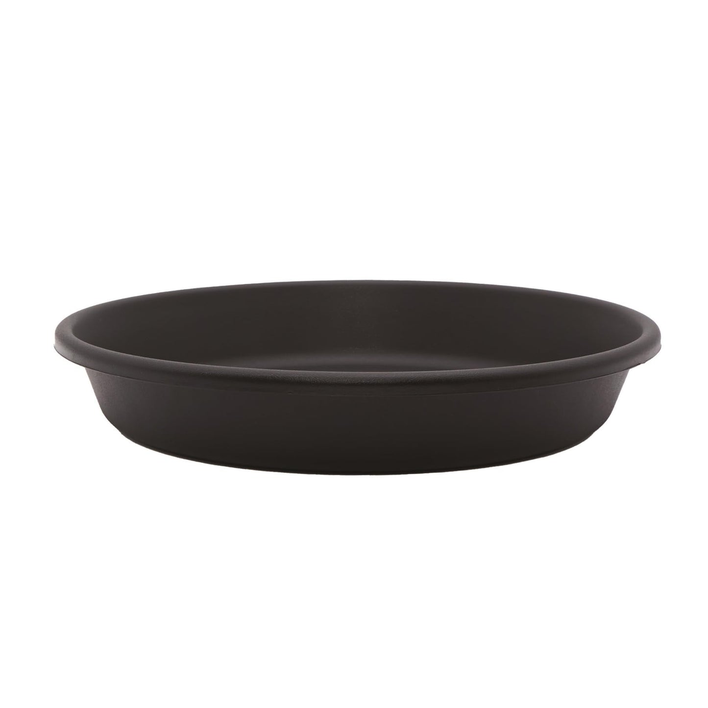 The HC Companies Flower Pot Saucers - Plastic Plant Saucer for Outdoors & Indoors - Traditional Design Plant Pot Trays for Water Drainage - Durable & Stylish Round Plant Tray (12-inch Black)