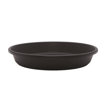 The HC Companies Flower Pot Saucers - Plastic Plant Saucer for Outdoors & Indoors - Traditional Design Plant Pot Trays for Water Drainage - Durable & Stylish Round Plant Tray (12-inch Black)