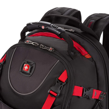 Wenger Maxxum Laptop Backpack, Fits 16 Inch Laptop, Men's and Women's, Black/Red