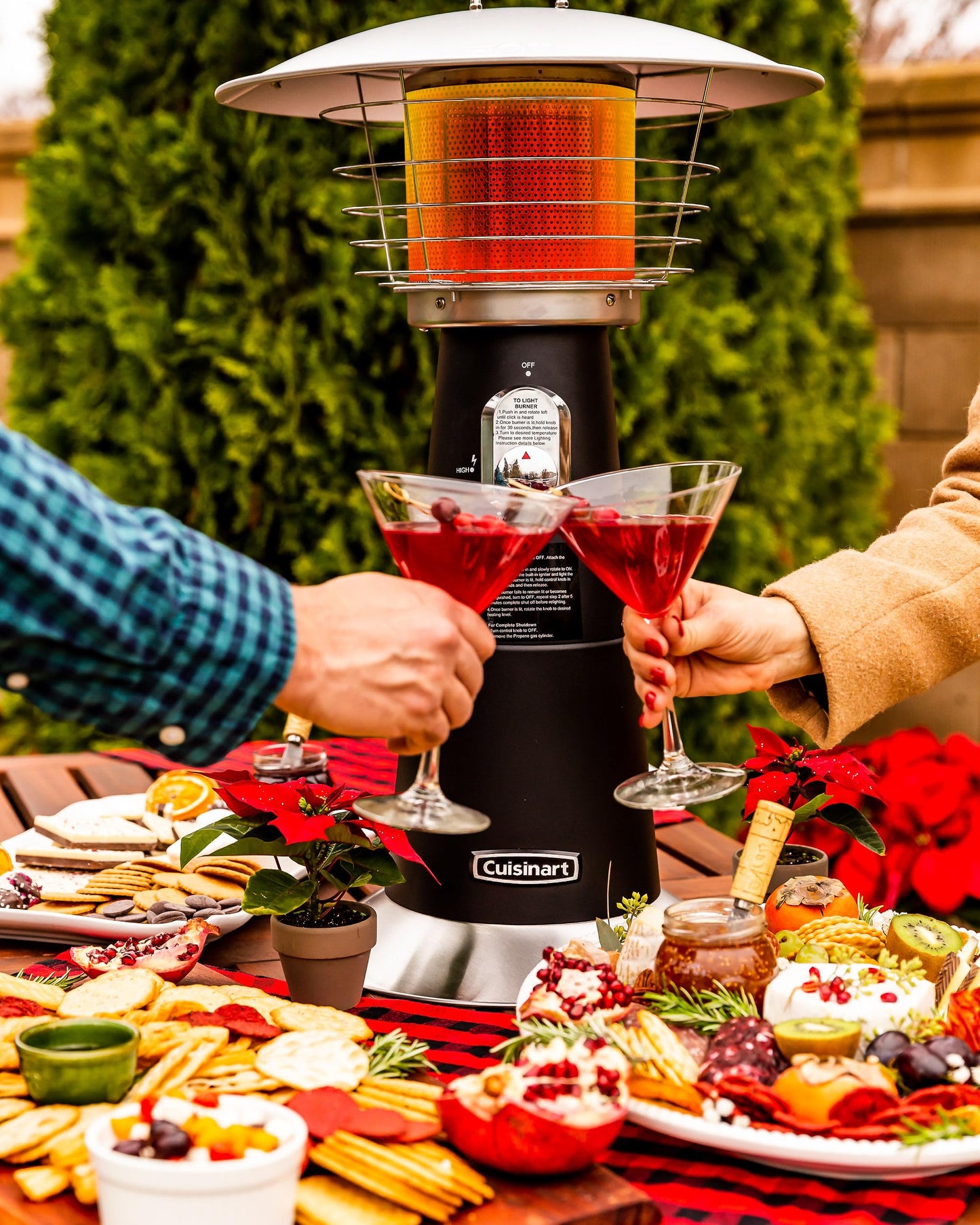 Cuisinart Portable Tabletop Patio Heater, 11,000 BTU Outdoor Propane Heater with Safety Tilt Switch and Adjustable Heat, Burner Screen Guard, 30 sq. Foot Heat Range, Black