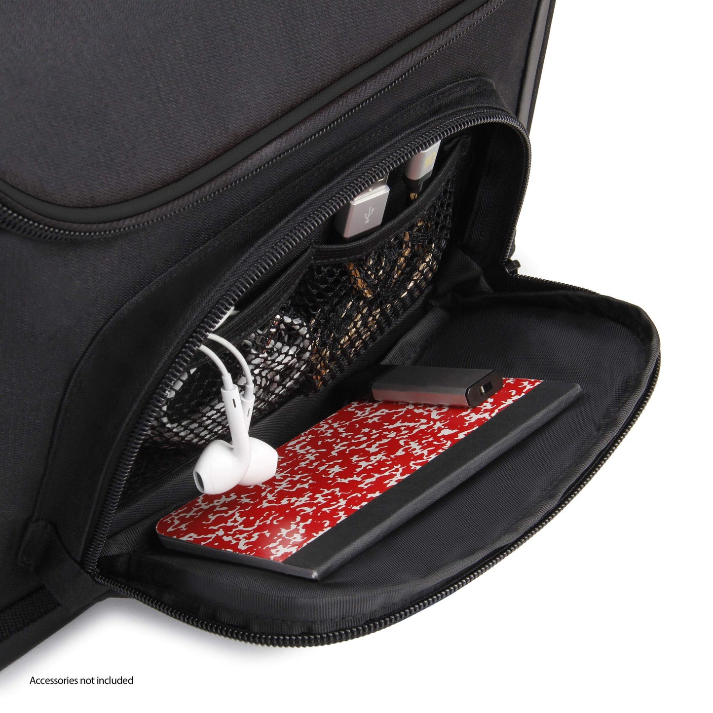 USA Gear Tablet Bag Compatible with 11 inch iPad Pro, 10.9 iPad Air, 10.2 inch Tablet - Compact Messenger Bag with Durable Exterior, Soft Adjustable Interior Fits Keyboard, Charger, more (Black)