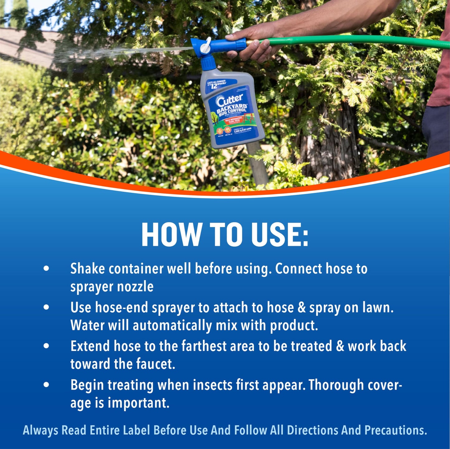 Cutter Backyard Bug Control Spray Concentrate (2 Pack), Kills Mosquitoes, Fleas & Listed Ants, 32 fl Ounce