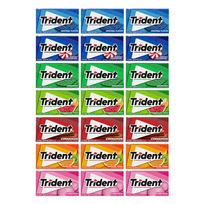Trident Sugar-Free Chewing Gum Variety Pack Candy, Assorted Flavors, 21 Packs of 14 Pieces (294 Total Pieces)