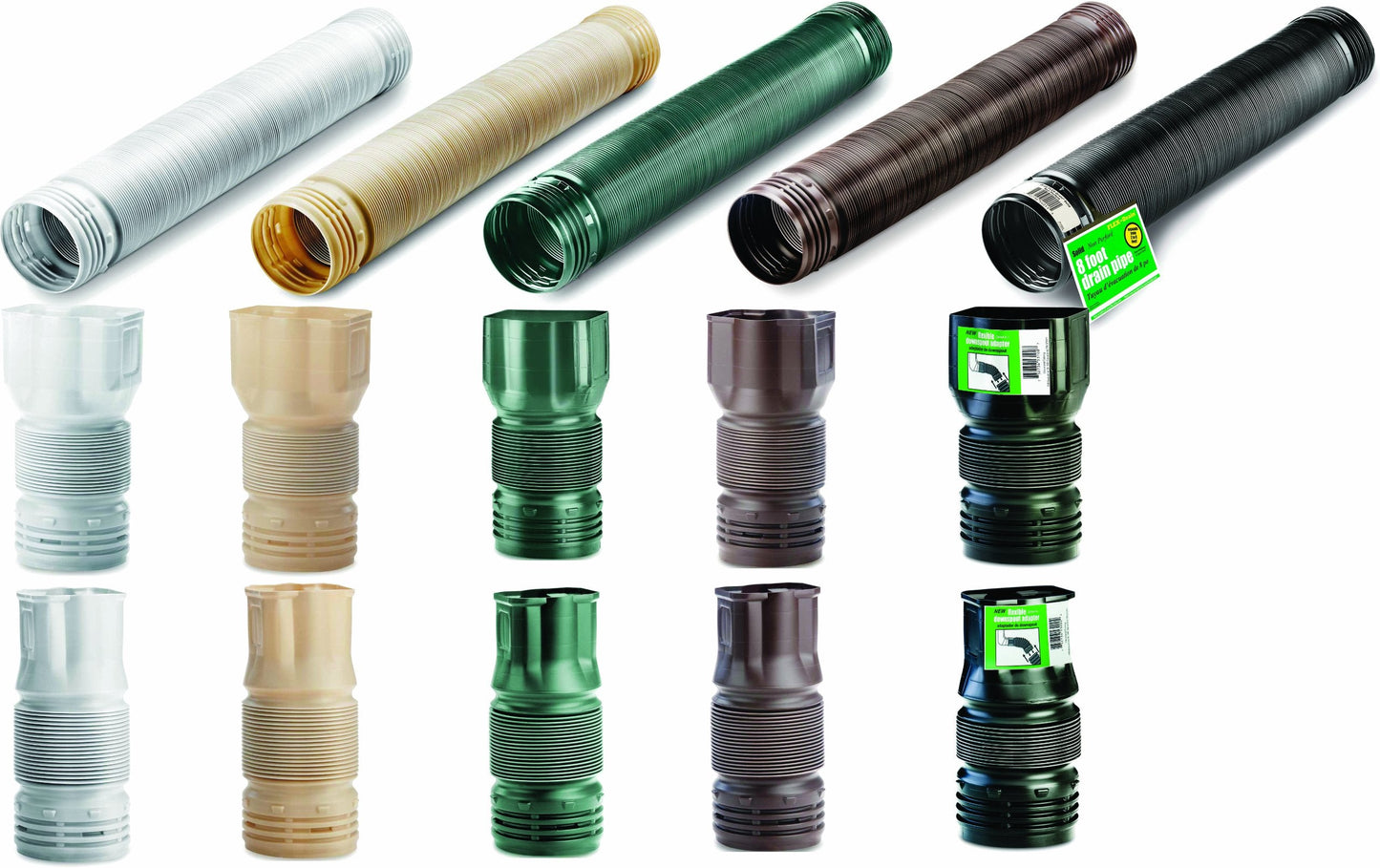 Flex-Drain ADP53102 Downspout Adaptor, Landscaping Drain Pipe Adapter 3 by 4 by 4-Inch , Black