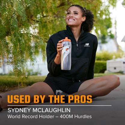 Gatorade Insulated Plastic Squeeze Bottle For Sports, Black, 30oz