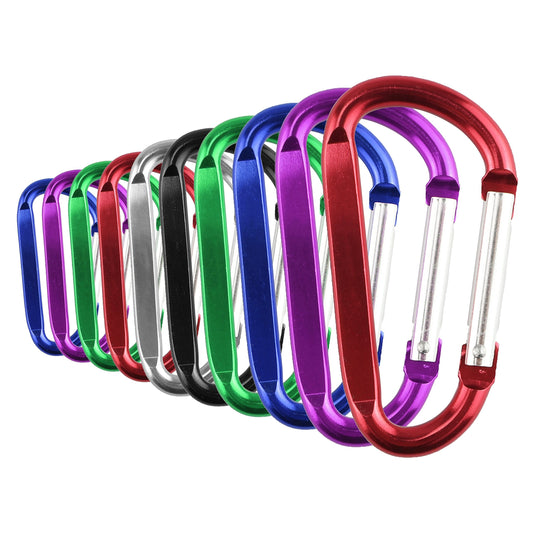 SWATOM Aluminum D-Shape Carabiner Clip 1.8/2.2/2.6/3 Inches Spring Snap Hook Keyring Carabiners for Camping Traveling Hiking Keychains Outdoor Accessories (10P/20P) (1.8 inch 10P)