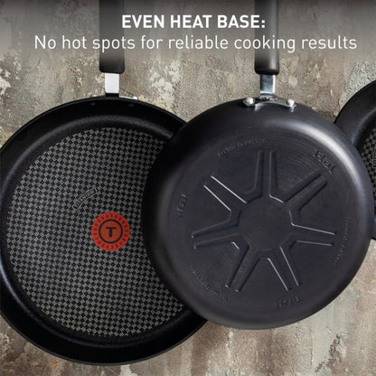 T-Fal Ultimate Hard Anodized Nonstick Fry Pan With Lid 12 Inch, Oven Broiler Safe 400F, Lid Safe 350F, Cookware, Pots and Pans, Kitchen Frying Pans, Skillets, Home, Dishwasher Safe, Black