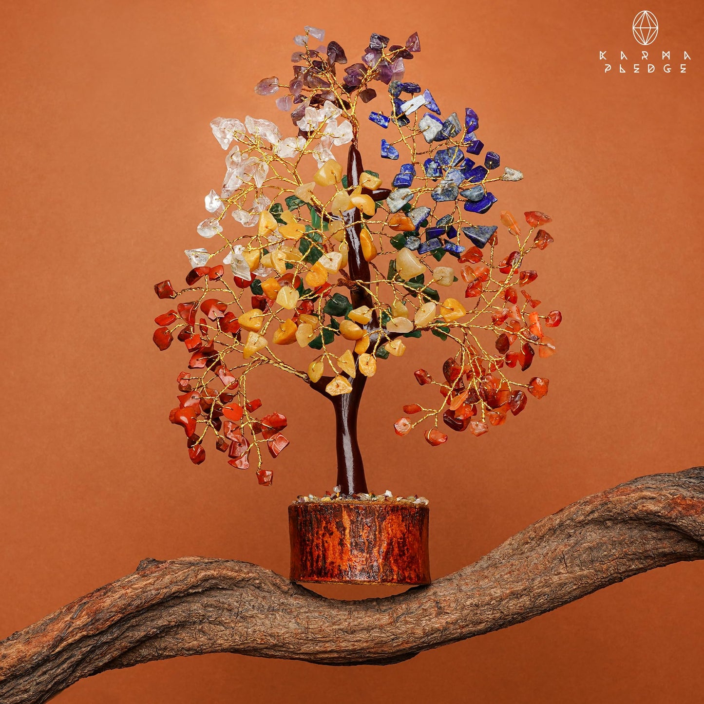 Crystal Tree of Life 7 Chakra Healing Crystal Trees for Home Decor, Office Desk Decor, Boho Decor, Handmade Bonsai Trees for Positive Energy, Money, Good Luck Birthday Gifts for Women, Mom