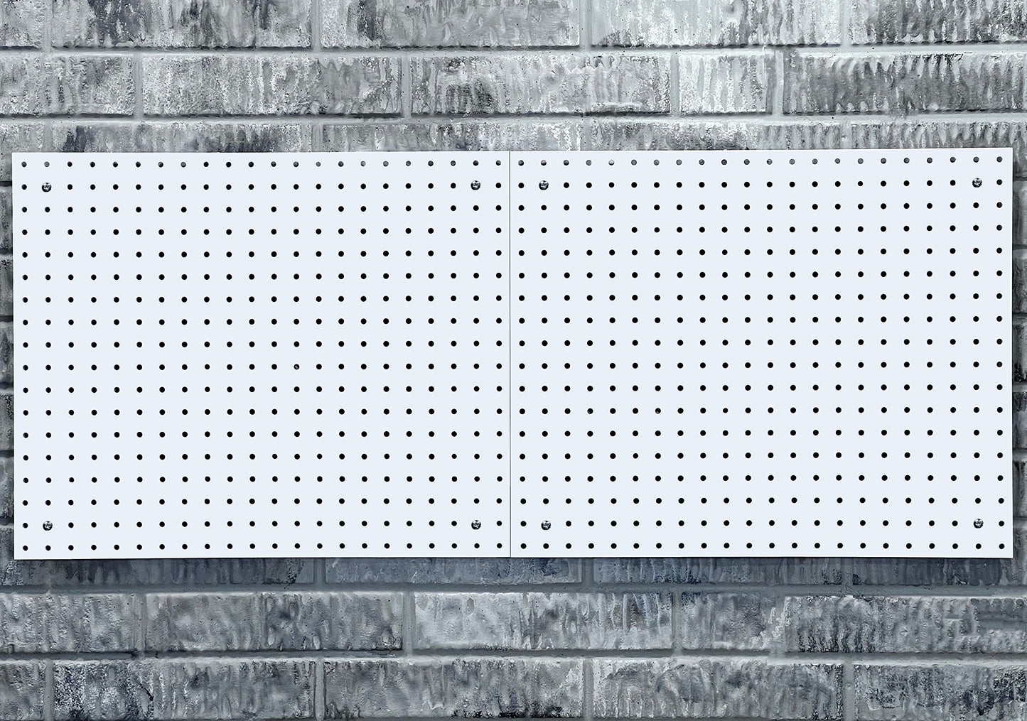 Triton Products Heavy Duty Poly Pegboards - Set of 2 DuraBoard Wall Panels, Each 22" x 18" x 1/4" with 1/4" Holes for Home, Office, Garage, Storage and Organization (White)