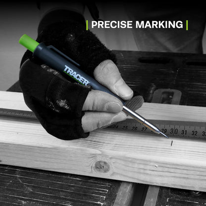 Tracer Mechanical Carpenter Pencils Set with Replacement Lead (6 Pack) - Construction Pencil with Site Holster - All In One Marking Kit for Carpenter Tools Contractor Pencils - AMK1