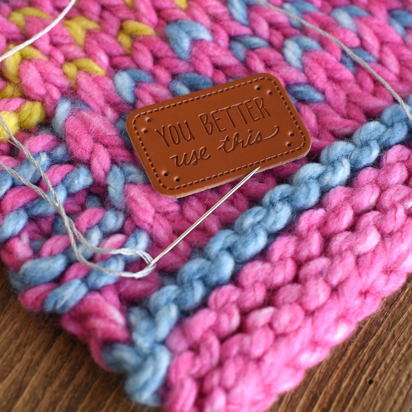 Boye Sarcastic Leather Handmade Labels for Crafts, Knitting, and Crocheting, 6 Pack