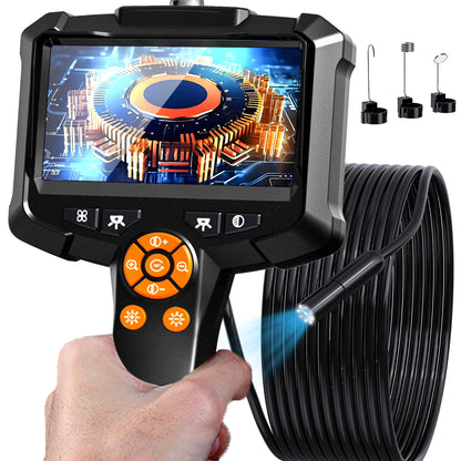 Endoscope Camera with Light, 1080P HD Borescope with 8 Adjustable Lights, 4.3" Endoscope with 16.4ft Semi-Rigid Snake Camera, IP67 Waterproof Borescopese for Sewer, Cool Gadgets & Tools for Men