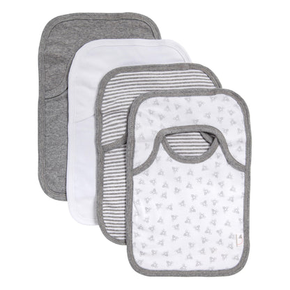 Burt's Bees Baby - Bibs, 4-Pack Lap-Shoulder Drool Cloths, 100% Organic Cotton with Absorbent Terry Towel Backing (Heather Grey)