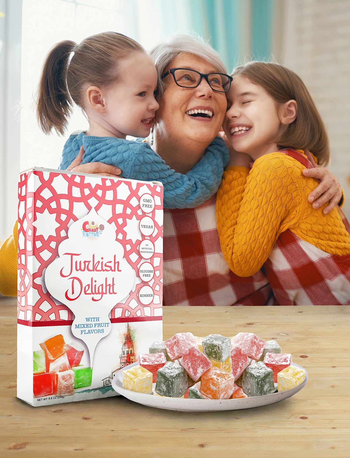Sarah's Candy Factory Turkish Delight with Assorted Fruit Flavors (8.8 oz) Gifts for Everyone