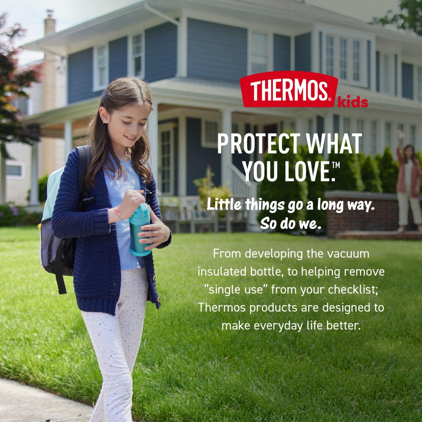 THERMOS FUNTAINER 16 Ounce Stainless Steel Vacuum Insulated Bottle with Wide Spout Lid, Black Matte