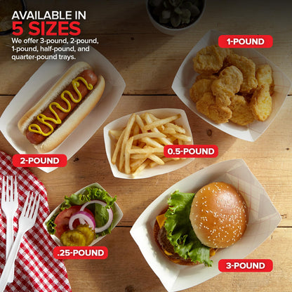 Stock Your Home Extra Small Paper Food Boats (100 Pack) – 0.5 lb Disposable Red & White Checkered Paper Trays, Eco-Friendly Serving Boats for Concession Food & Condiments, 3.75" x 2"