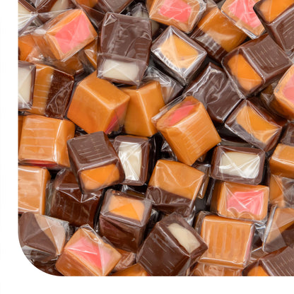 Caramel Cubes Mix - 2 Pound Bulk Pack (About 150 Count) - Assorted Flavors Candy - Filled Caramels Individually Wrapped