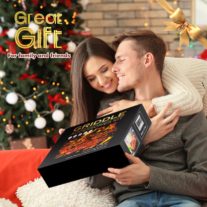 120 Pcs Griddle Accessories Kit for Blackstone - Perfect Flat Top Grill Accessories for Outdoor, Professional Round Melting Dome with Cast Iron Smash Burger Press for Barbecue.