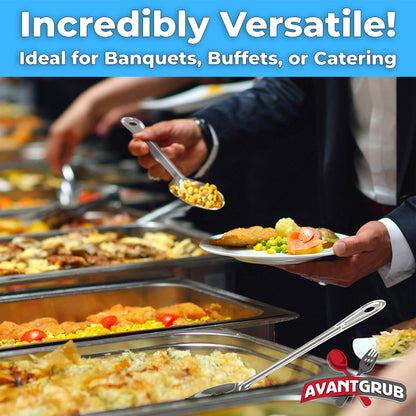 Super Strong, Ergonomic 11 in Serving Spoon 1 Pk. Big, Solid Stainless Steel Spoons for Cooking, Baking and Basting. Best Kitchen Flatware for Buffet and Banquet Service in Restaurants and Homes