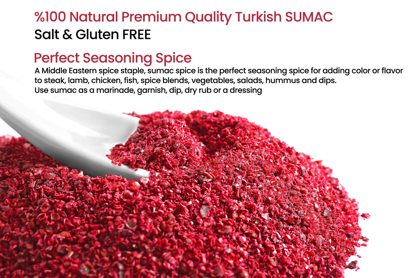 Cerez Pazari Sumac Spice Powder, Turkish Sumac Seasoning, Tangy Lemony Flavor, Middle Eastern And Mediterranean Spices, Gluten-Free, Easy To Use Flapper Spice Cap, 5.2 oz.