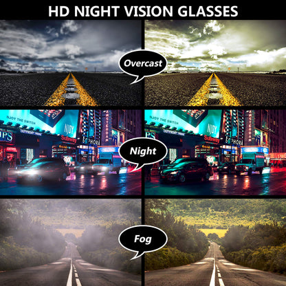 URUMQI Anti Glare Night Driving Glasses Fit Over Eyeglasses for Men Women, Polarized Nighttime Glasses HD Vision Yellow Lens