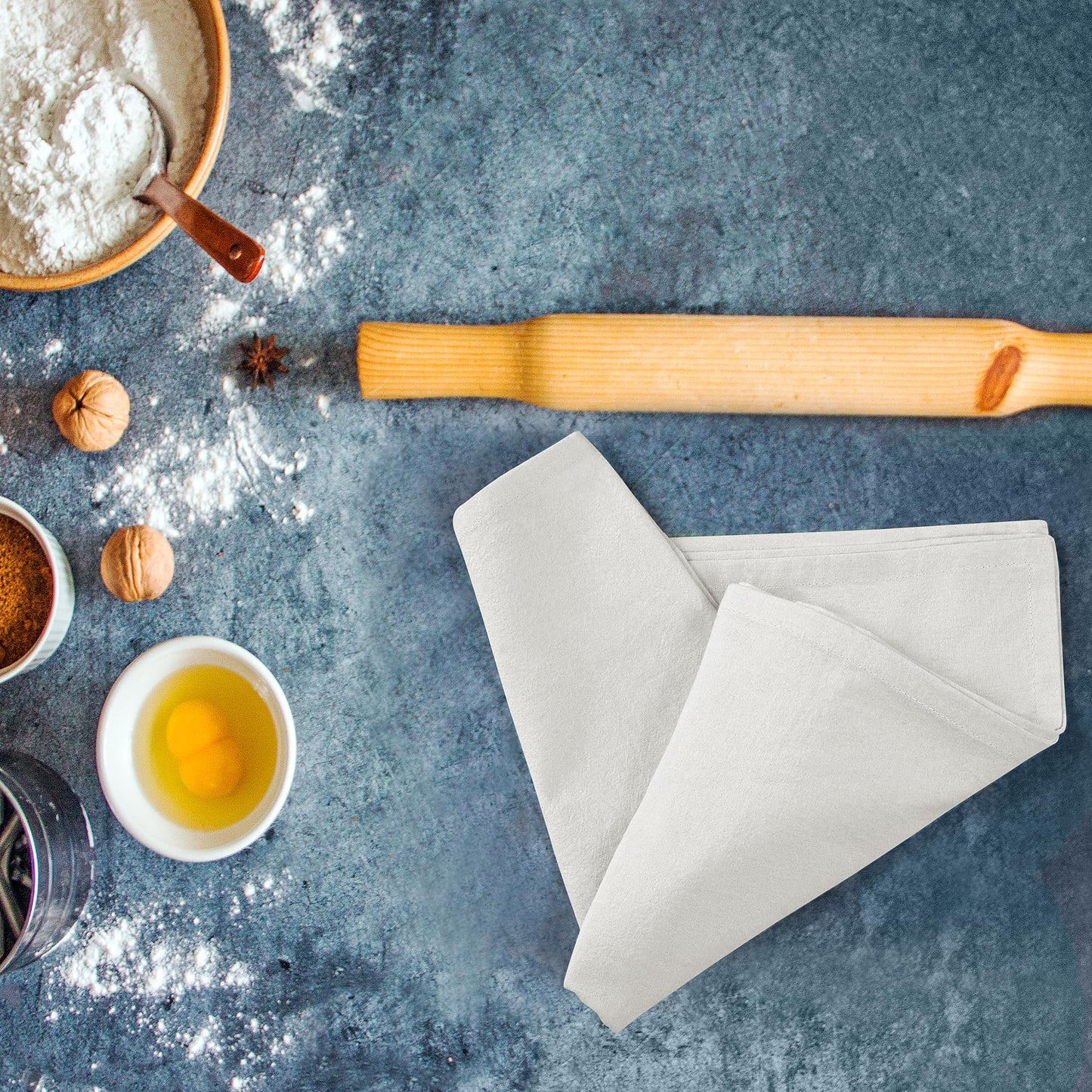 ROYALE LINENS Flour Sack Dish Towels - Kitchen Towel - Super Absorbent Flour Sack -100% Ring Spun Cotton -Tea Towels - for Embroidery, Cloth Diapers, Cheese Strainers (White - 28" X 28" Pack of 24)