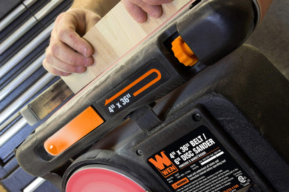 WEN Benchtop Belt and Disc Sander with 4 x 36 in. Belt, 6 in. Disc and Cast Iron Base (6502T)