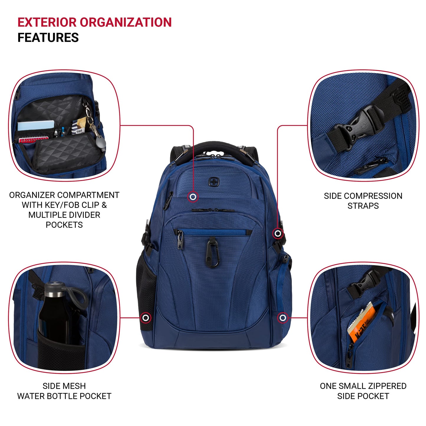SwissGear Endure ScanSmart Laptop Backpack, Navy Ballistic, 17.75-Inch