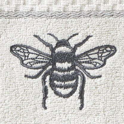 SKL Home Farmhouse Bee Hand Towel Set, White 16x25