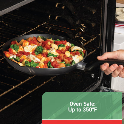 T-fal Initiatives Nonstick Cookware Set 18 Piece, Oven Broiler Safe 350F, Kitchen Cooking Set w/Fry Pans, Saucepans, Saute Pan, Dutch Oven, Griddle, Pots and Pans, Home, Dishwasher Safe, Red