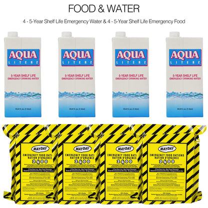 Ready America 72 Hour Deluxe Emergency Kit, 4-Person 3-Day Backpack, First Aid Kit, Survival Blanket, Power Station, Emergency Food, Portable Disaster Preparedness Go-Bag for Earthquake, Fire, Flood