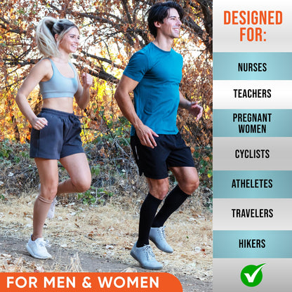 Compression Socks for Women & Men (20-30 mmHg) Support for Travel, Nurses, Pregnancy, Shin Splints, Sports and Everyday Wear