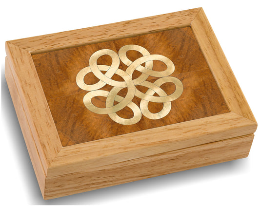 Wood Art Celtic Box - Handmade in USA - Unmatched Quality - Unique, No Two are the Same - Original Work of Wood Art. A Celtic Gift, Ring, Trinket or Wood Jewelry Box (#4852 Celtic Knot 4x5x1.5)