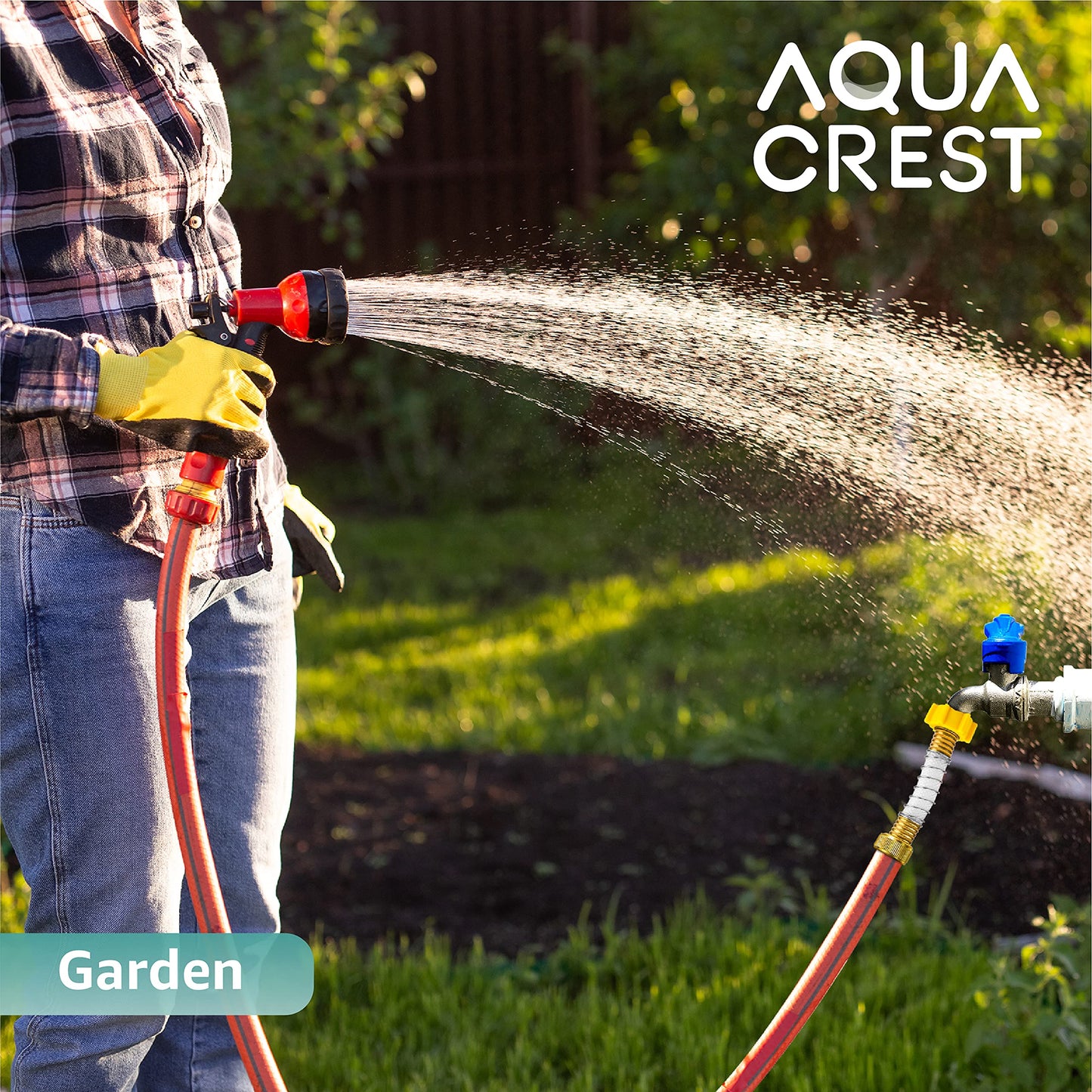 AQUA CREST Flexible Hose Protector-Eliminates Hose Crimping and Straining at Faucets and Water Connections for RV, Garden & Car Wash Hose Extension Adapter, Pack of 2