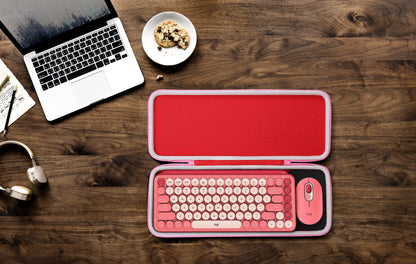 Aenllosi Hard Carrying Case Compatible with Logitech POP ICON Combo/POP Keys Mechanical Wireless Keyboard (Pink)(Case Only)