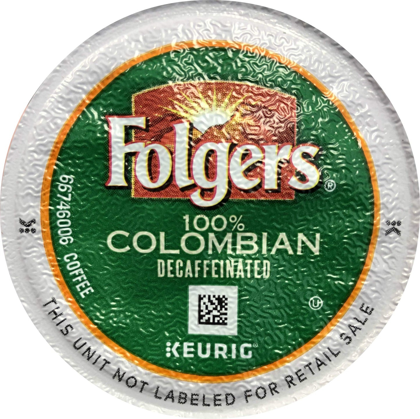 Folgers 100 Percent Colombian Decaffeinated Coffee Single Serve Pods for Keurig K-Cup Brewers, 96 Count