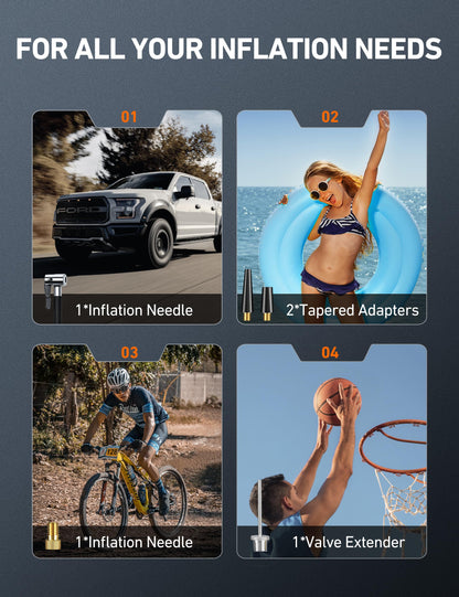 AstroAI Tire Inflator Air Compressor 12V DC Portable Air Compressor Car Accessories Auto Tire Pump 100PSI with LED Light Digital Air Pump for Car Tires Bicycles Other Inflatables