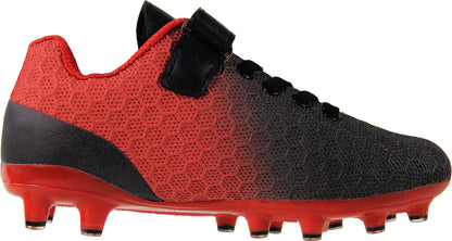 BomKinta Kid's FG Soccer Cleats Athletic Outdoor Soccer Shoes Black Red Size 6 M US Big Kid