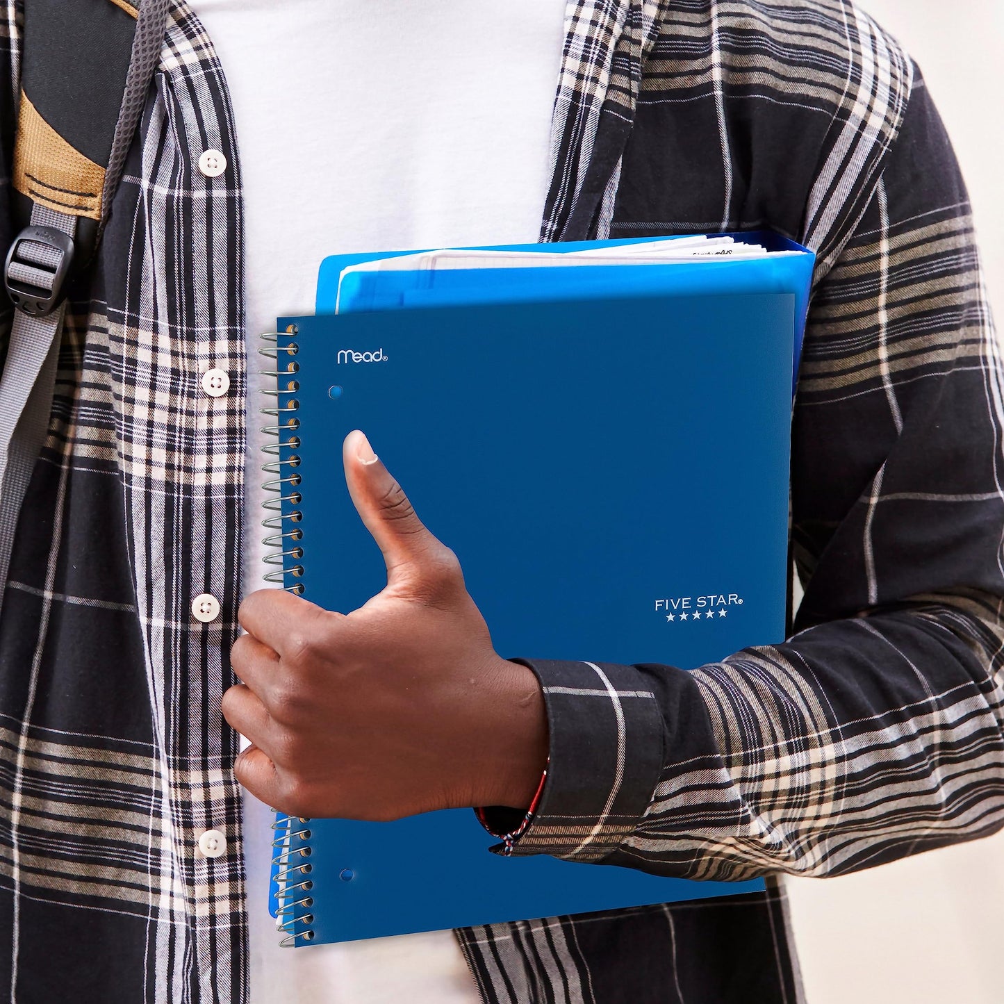 Five Star Spiral Notebook + Study App, 3 Subject, College Ruled Paper, 8-1/2" x 11", 150 Sheets, Fights Ink Bleed, Water Resistant Cover, Pacific Blue (73623)