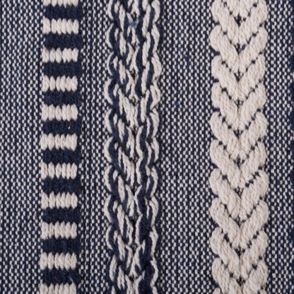 DII Braided Striped Decorative Throw Blanket, 50x60, Navy