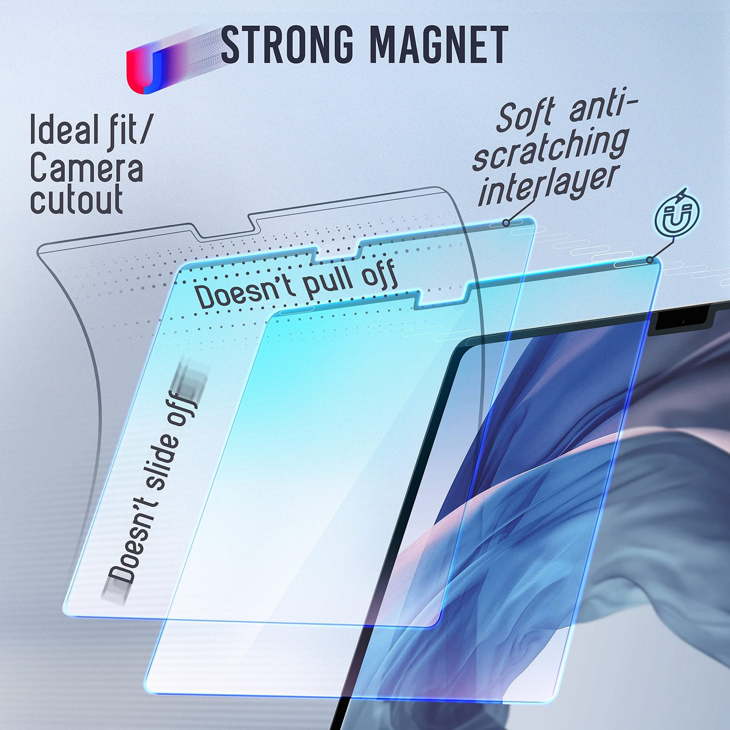 VINTEZ Magnetic Blue Light Screen Protector Compatible With MacBook Pro 16" 2021, 2022, 2023, 2024, M1, M2, M3, M4 Anti Blue Light Blocking Filter for Laptop