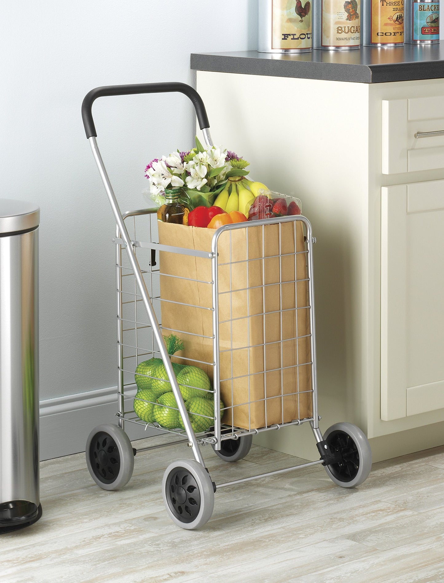 Whitmor Utility Shopping Cart - Durable Folding Design for Easy Storage, Model Number: 6250-4997-2-SIOC