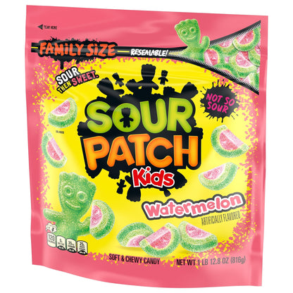 SOUR PATCH KIDS Watermelon Soft & Chewy Candy, Family Size, Bulk Candy, 1.8 lb