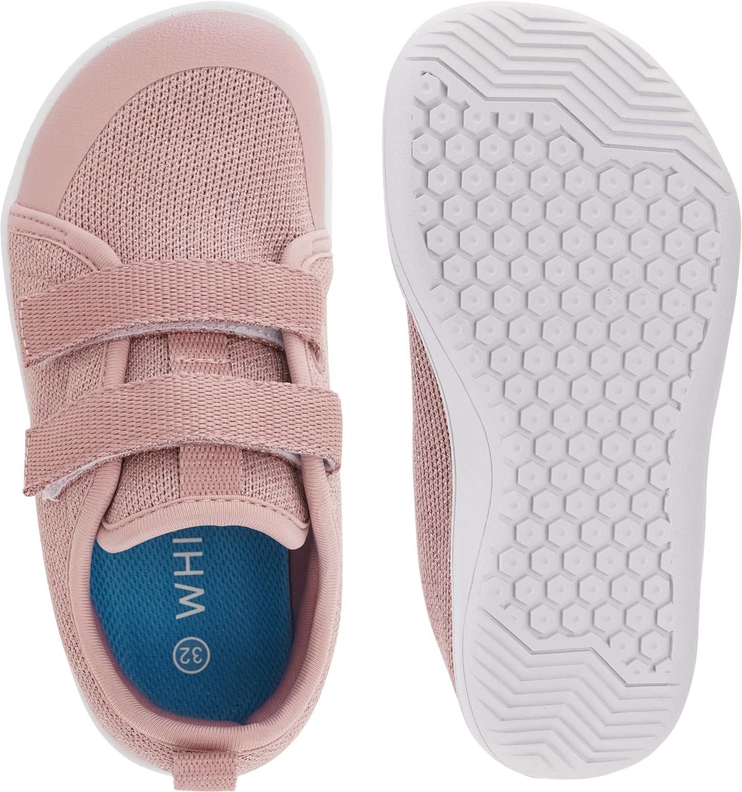 WHITIN Kids Wide Barefoot Shoes for Boys Girls Minimalist Toe Box Zero Drop Sneakers Size 4 Big Walking Sports School Footwear Tennis Fitness Rose 36