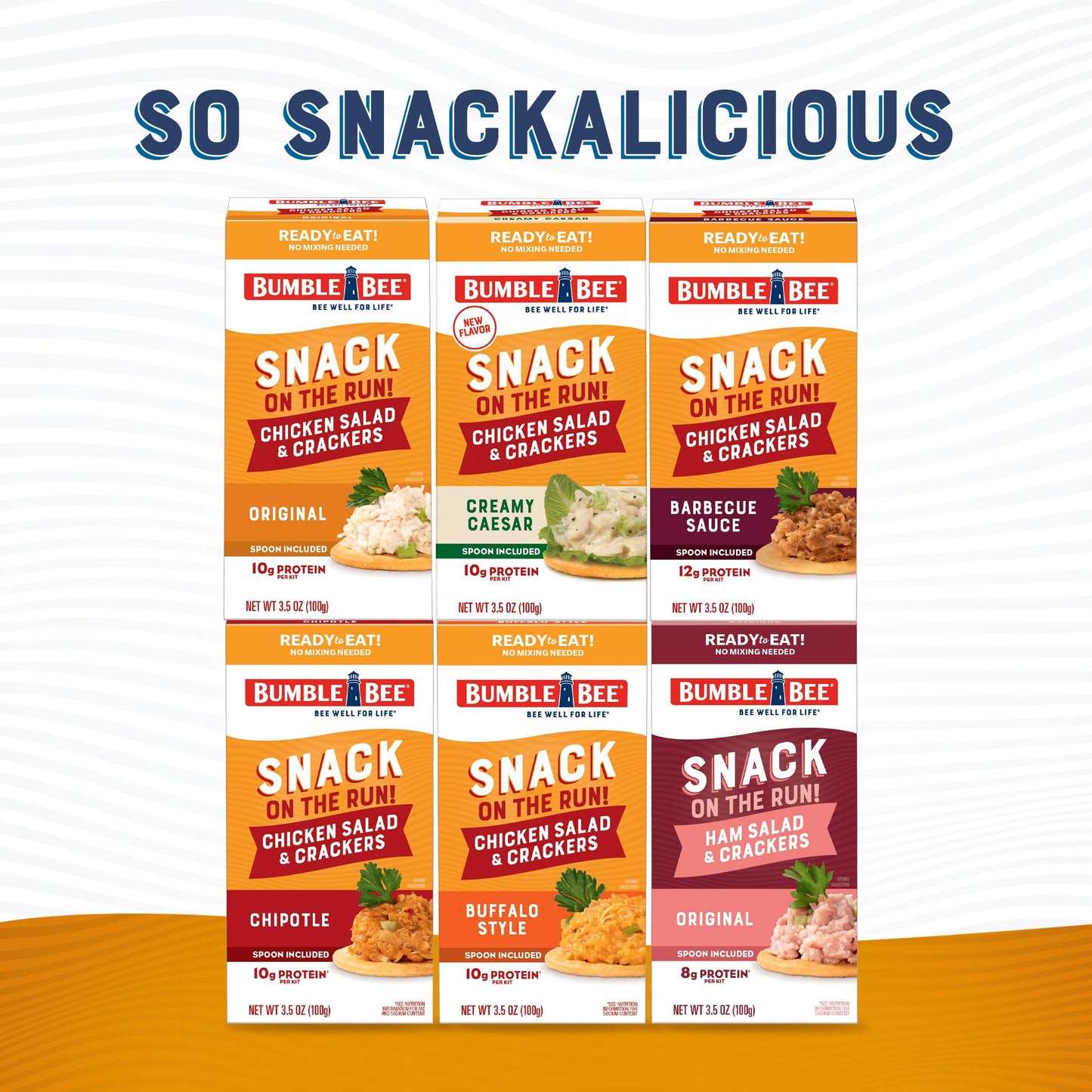 Bumble Bee Snack on the Run Chicken Salad with Crackers Kit, Ready to Eat, Spoon Included - Shelf Stable & Convenient Protein Snack, 3.5 Ounce (Pack of 3)